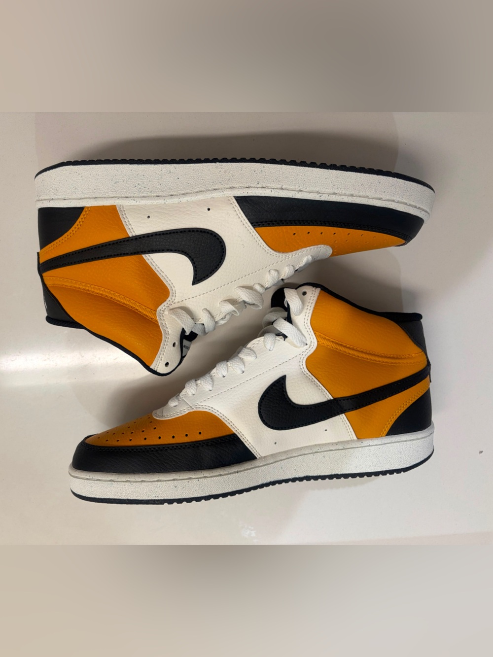 Nike Men’s High-Top Sneakers - White/Orange/Black